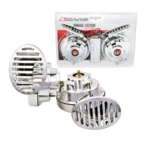 Csigakürt pár, relével, króm, 12V - 91608