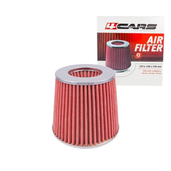 Direkt levegőszűrő 3 db adapterrel, piros-króm - 92001 Direkt levegőszűrő 3 db adapterrel, piros-króm - 92001