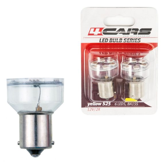 Izzó 6LED 12V S25-5050SMD BA15S narancssárga 2 db - 92476 Izzó 6LED 12V S25-5050SMD BA15S narancssárga 2 db - 92476