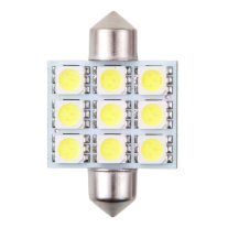 Izzó 9LED 12V FESTOON 5050SMD T11x36 mm, 2 db - 92490