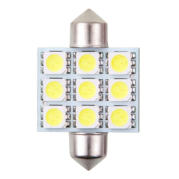 Izzó 9LED 12V FESTOON 5050SMD T11x36 mm, 2 db - 92490 Izzó 9LED 12V FESTOON 5050SMD T11x36 mm, 2 db - 92490