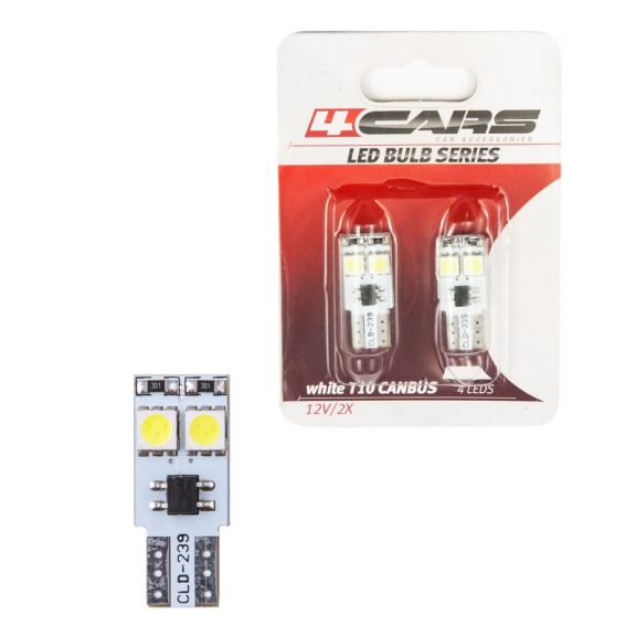 Izzó 4LED 12V CANBUS 5050SMD T10, 2 db - 92537 Izzó 4LED 12V CANBUS 5050SMD T10, 2 db - 92537