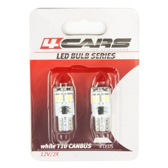 Izzó 4LED 12V CANBUS 5050SMD T10, 2 db - 92537 Izzó 4LED 12V CANBUS 5050SMD T10, 2 db - 92537