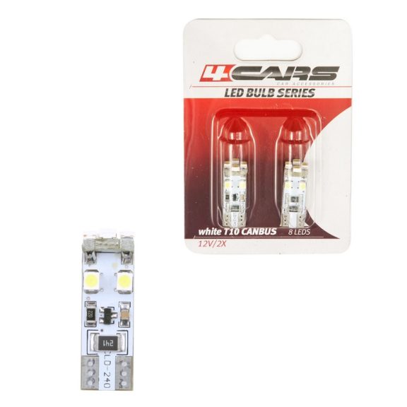 Izzó 8LED 12V CANBUS 3528SMD T10, 2 db - 92544 Izzó 8LED 12V CANBUS 3528SMD T10, 2 db - 92544