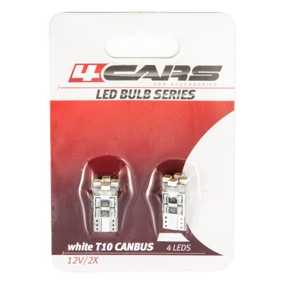 Izzó 4LED 12V CANBUS 3528SMD T10, 2 db - 92575 Izzó 4LED 12V CANBUS 3528SMD T10, 2 db - 92575