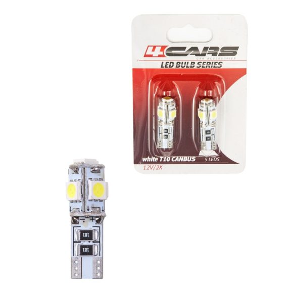 Izzó 5LED 12V CANBUS 5050SMD T10, 2 db - 92582 Izzó 5LED 12V CANBUS 5050SMD T10, 2 db - 92582