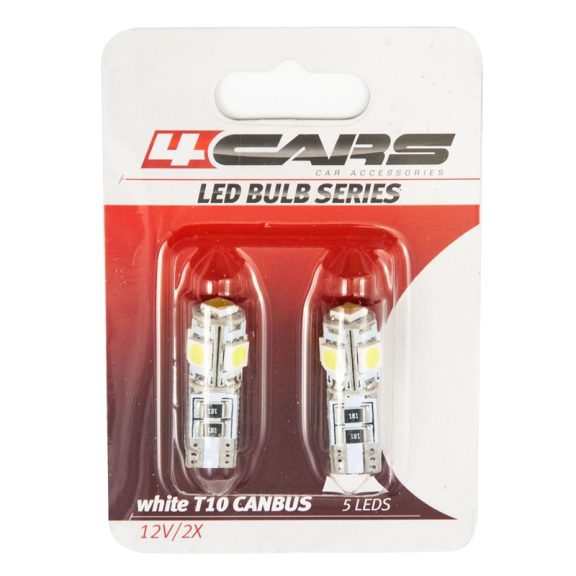 Izzó 5LED 12V CANBUS 5050SMD T10, 2 db - 92582 Izzó 5LED 12V CANBUS 5050SMD T10, 2 db - 92582