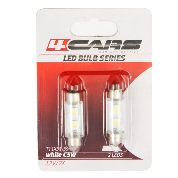 Izzó 2LED 12V FESTOON SMD T11x39 mm, 2 db - 92612 Izzó 2LED 12V FESTOON SMD T11x39 mm, 2 db - 92612