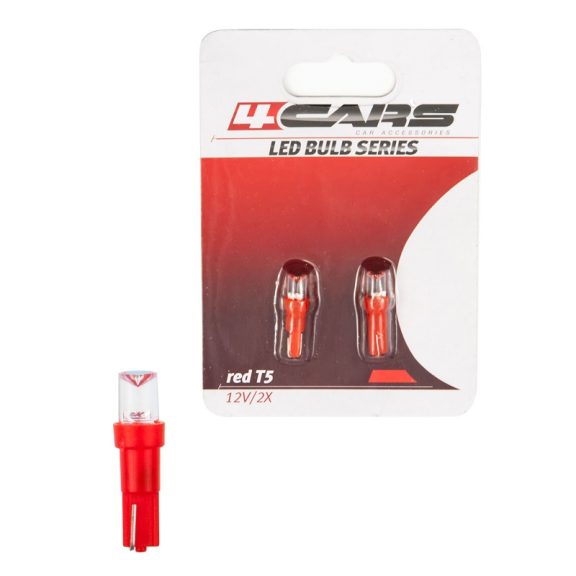 Izzó 1LED 12V T5 piros, 2 db - 92643 Izzó 1LED 12V T5 piros, 2 db - 92643