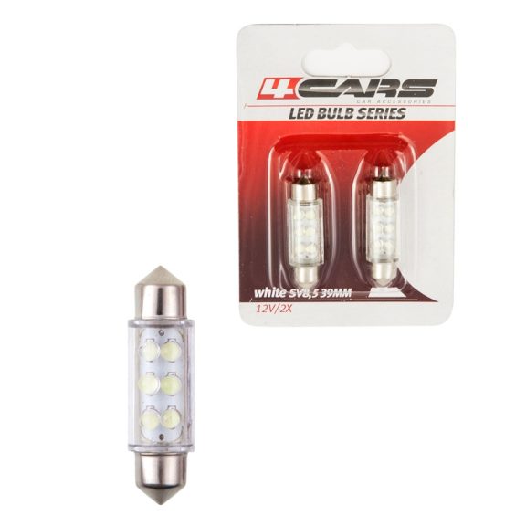 Izzó 6LED 12V SV8,5 39 mm, szoffita, 2 db - 92827 Izzó 6LED 12V SV8,5 39 mm, szoffita, 2 db - 92827