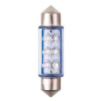 Izzó 6LED 12V SV8,5 39 mm kék, szoffita, 2 db - 92834