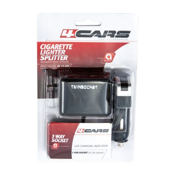 Szivargyújtó elosztó 2x12-24V, 1xUSB 5V/500 mA - 94142 Szivargyújtó elosztó 2x12-24V, 1xUSB 5V/500 mA - 94142