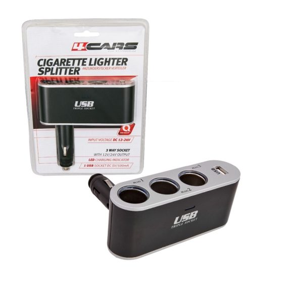 Szivargyújtó elosztó 3x12-24V, 1xUSB 5V/500 mA - 94159 Szivargyújtó elosztó 3x12-24V, 1xUSB 5V/500 mA - 94159