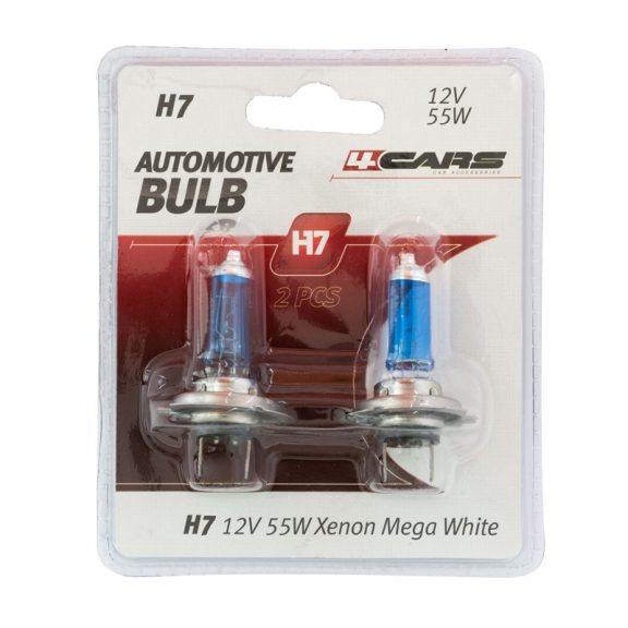 Izzó H7 12V 55W Xenon hatású Mega White 2 db, E-jeles - 95019 Izzó H7 12V 55W Xenon hatású Mega White 2 db, E-jeles - 95019