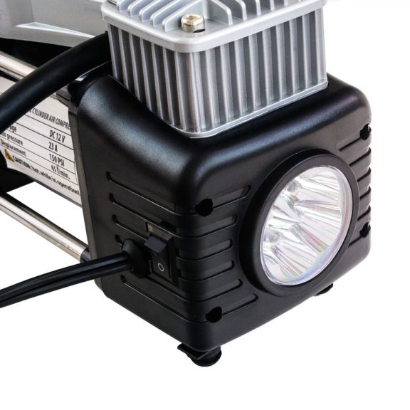 Kompresszor fémházas 12V, LED lámpa, spirál tömlő - 95491 Kompresszor fémházas 12V, LED lámpa, spirál tömlő - 95491
