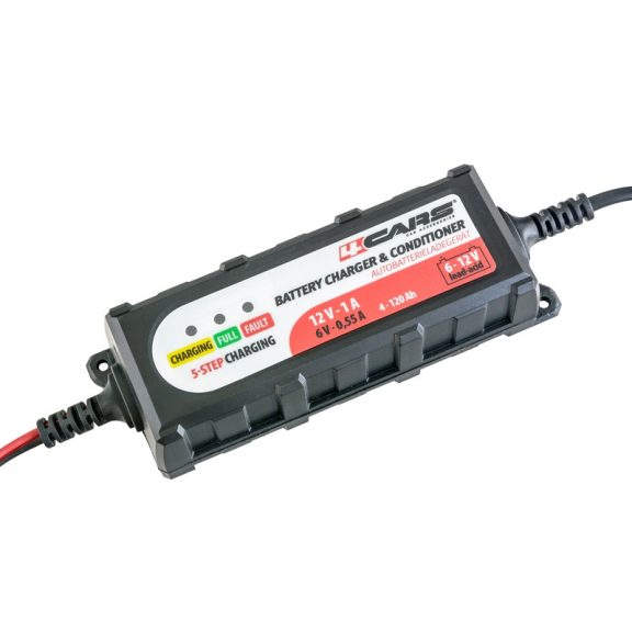 Akkumulátor töltő, intelligens 6-12V, 1A, 5 STEP - 95507 Akkumulátor töltő, intelligens 6-12V, 1A, 5 STEP - 95507