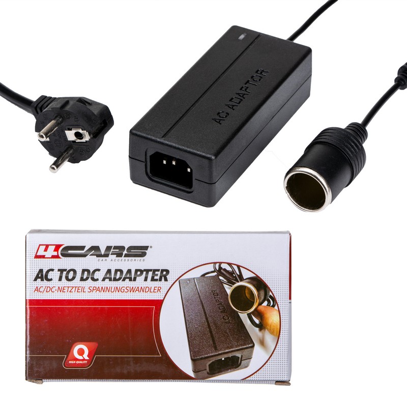 HQ AC/DC ADAPTER 230V hálózati Aljzat 12V DC Adapter 1x Szivargyujtó Fekete  230V/12V - P.SUP.SC5 - 2 - r 