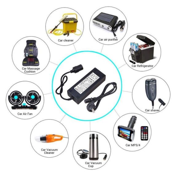 AC/DC adapter 230V-12V 5A 60W szivargyújtó aljzattal - 95934
