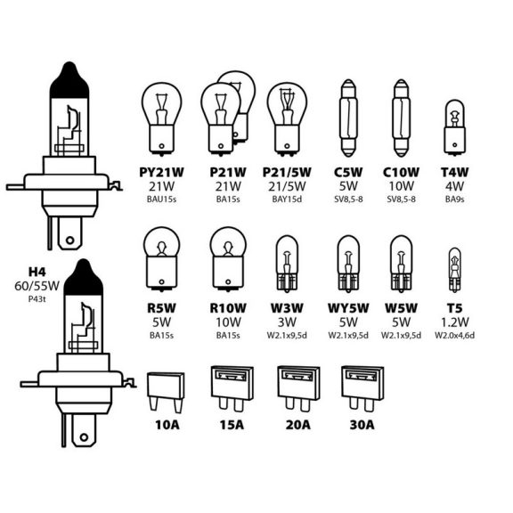 Izzókészlet H4 Premium Kit, 19 db-os - 96733 Izzókészlet H4 Premium Kit, 19 db-os - 96733