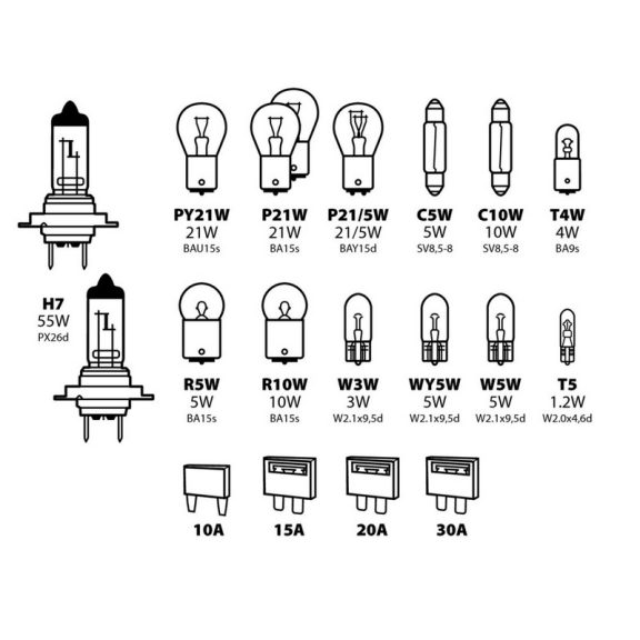 Izzókészlet H7 Premium Kit, 19 db-os - 96740 Izzókészlet H7 Premium Kit, 19 db-os - 96740