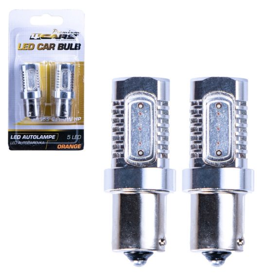 Izzó 5 SMD LED 12V BA15S 5x1,5W, 2 db - narancssárga - 96818 Izzó 5 SMD LED 12V BA15S 5x1,5W, 2 db - narancssárga - 96818